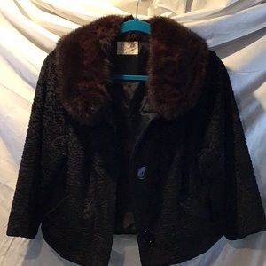 Last price…VINTAGE PERSIAN LAMB”MINK COLLAR” JACKET